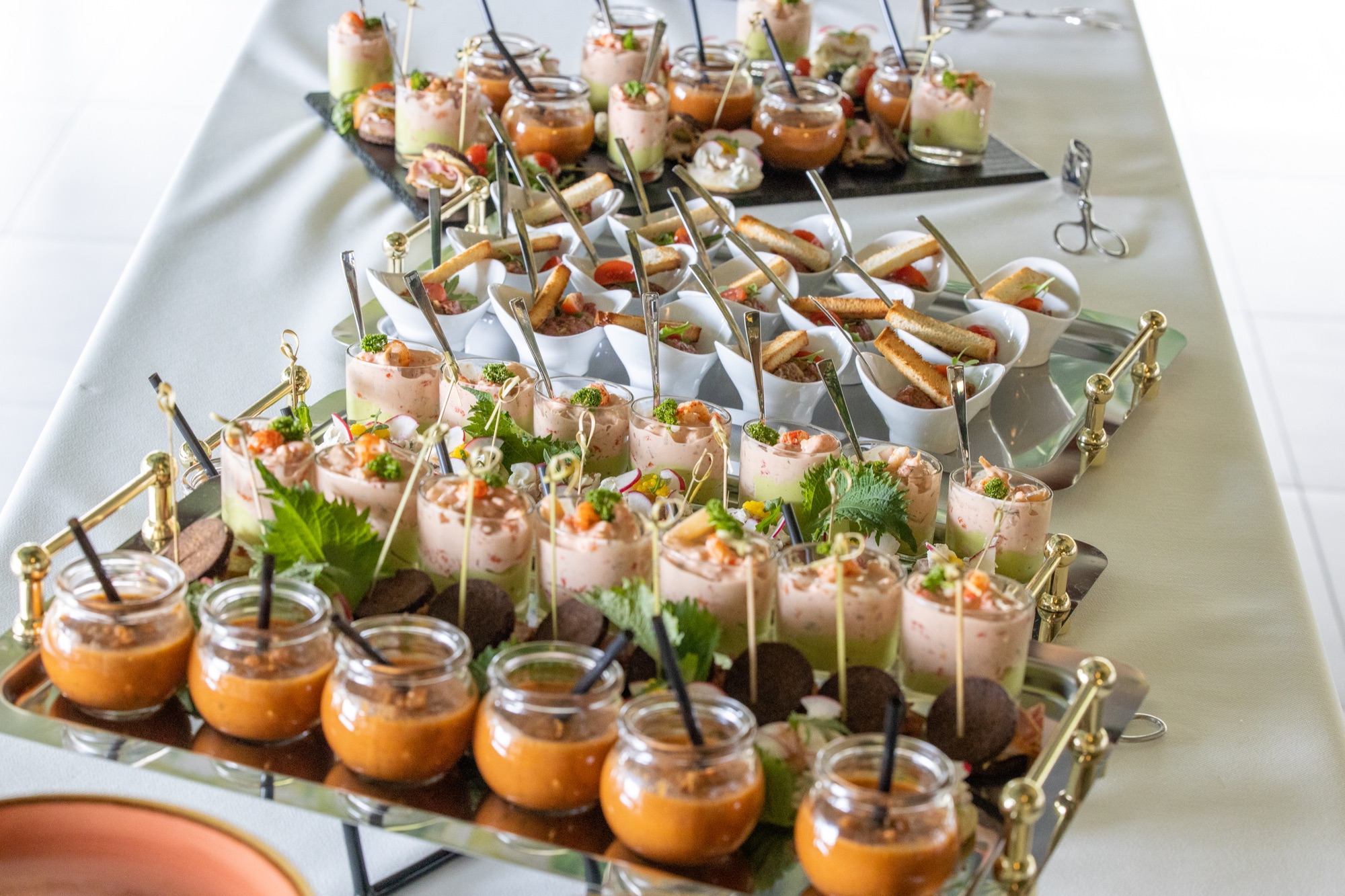 Assortiment de verrines et canapés au Signal de Bougy